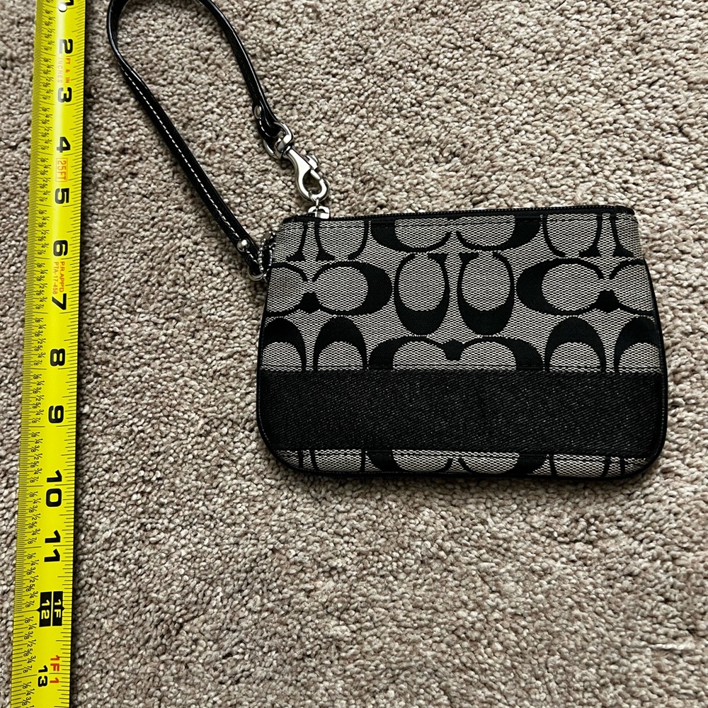 Coach Monogram Black and Gray Wristlet